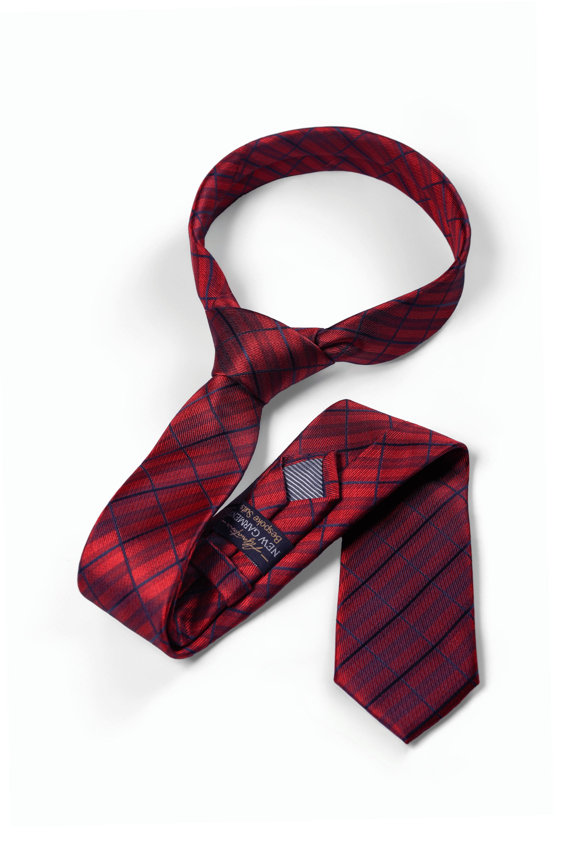Gravata Xadrez Vermelho Carmim