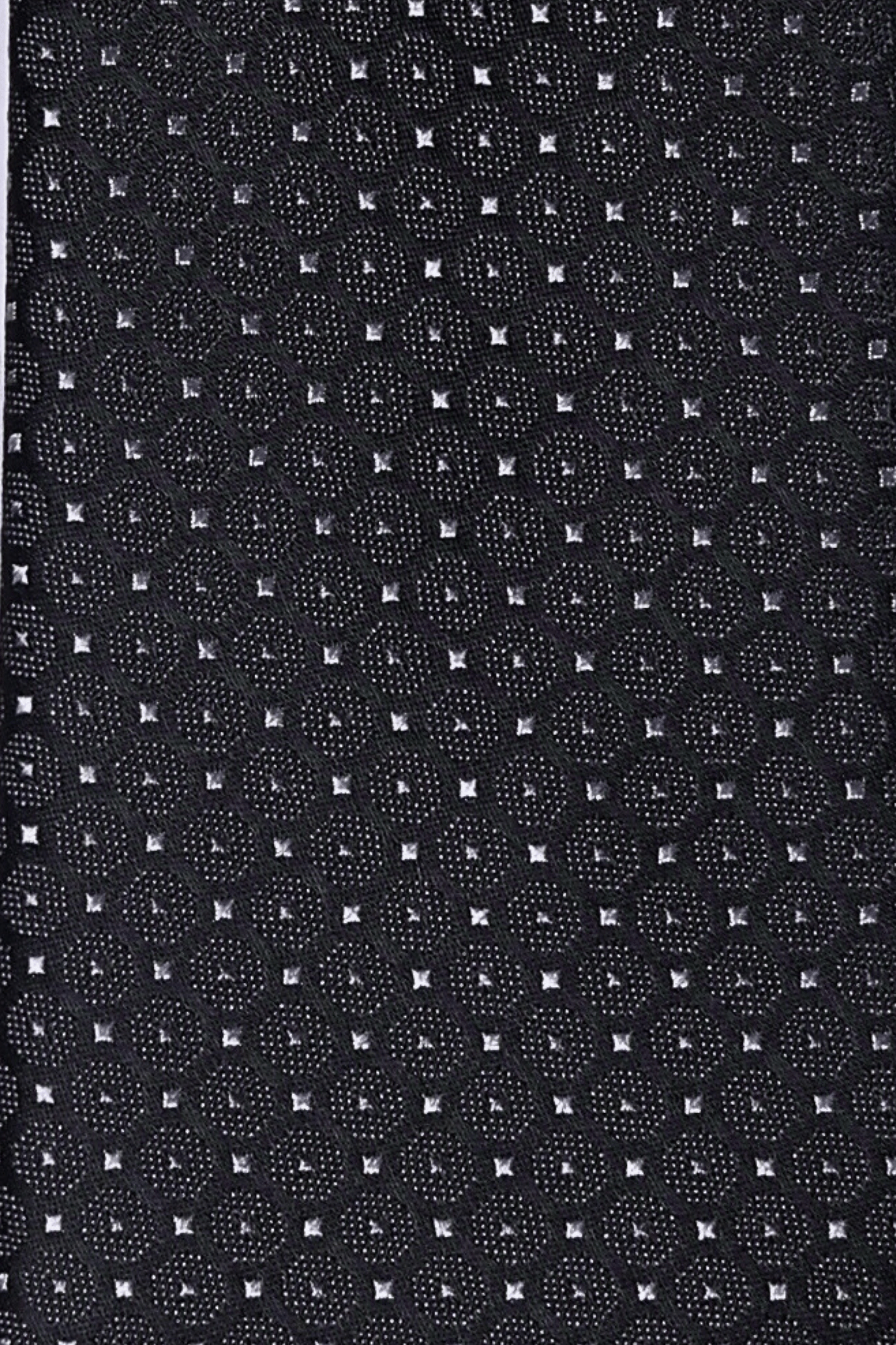 Gravata Geométrica Cinza Carbono
