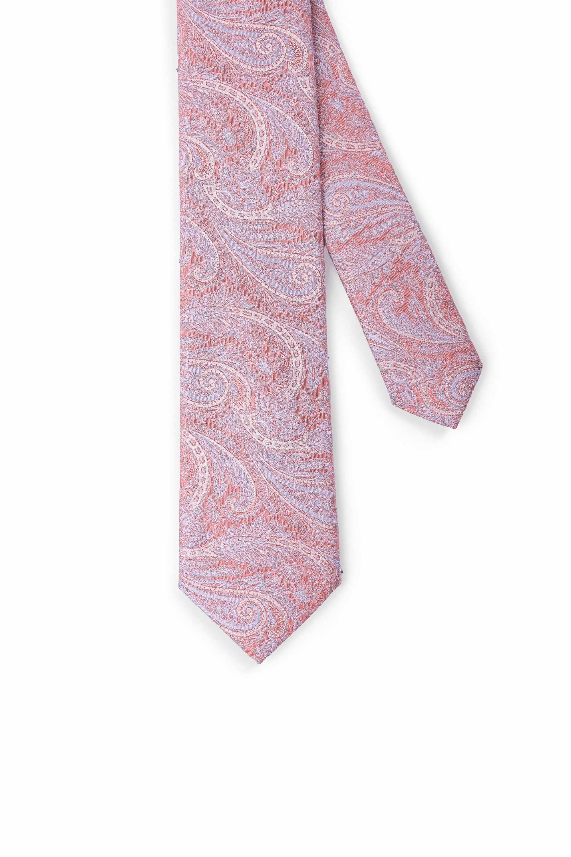 Gravata Paisley Coral & Lilás