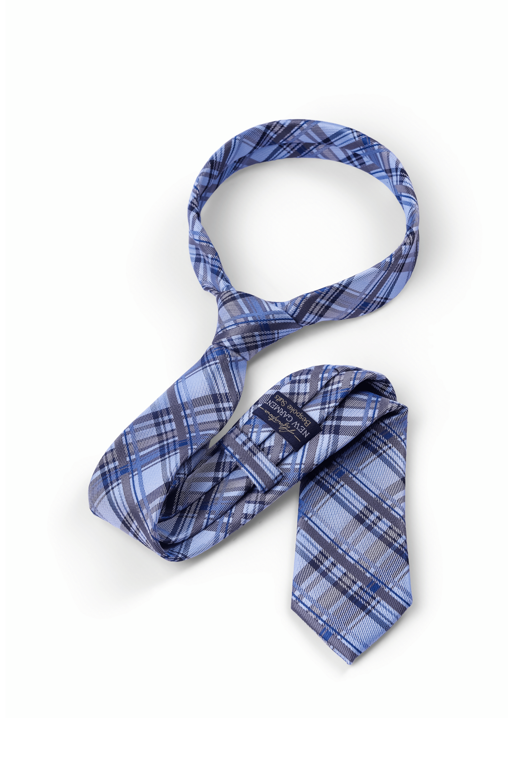 Gravata Xadrez Azul Celeste