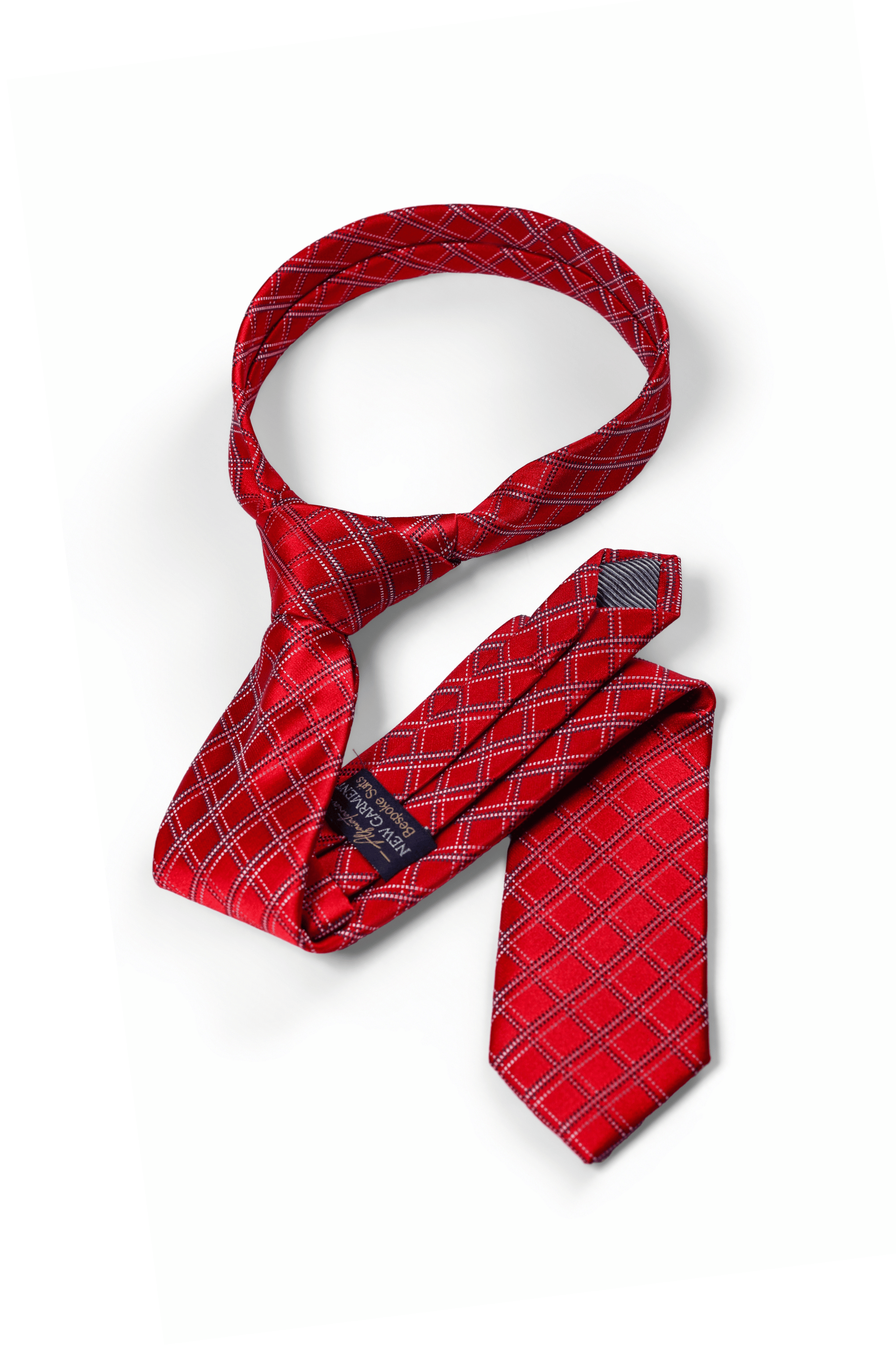 Gravata Xadrez Vermelho Intenso