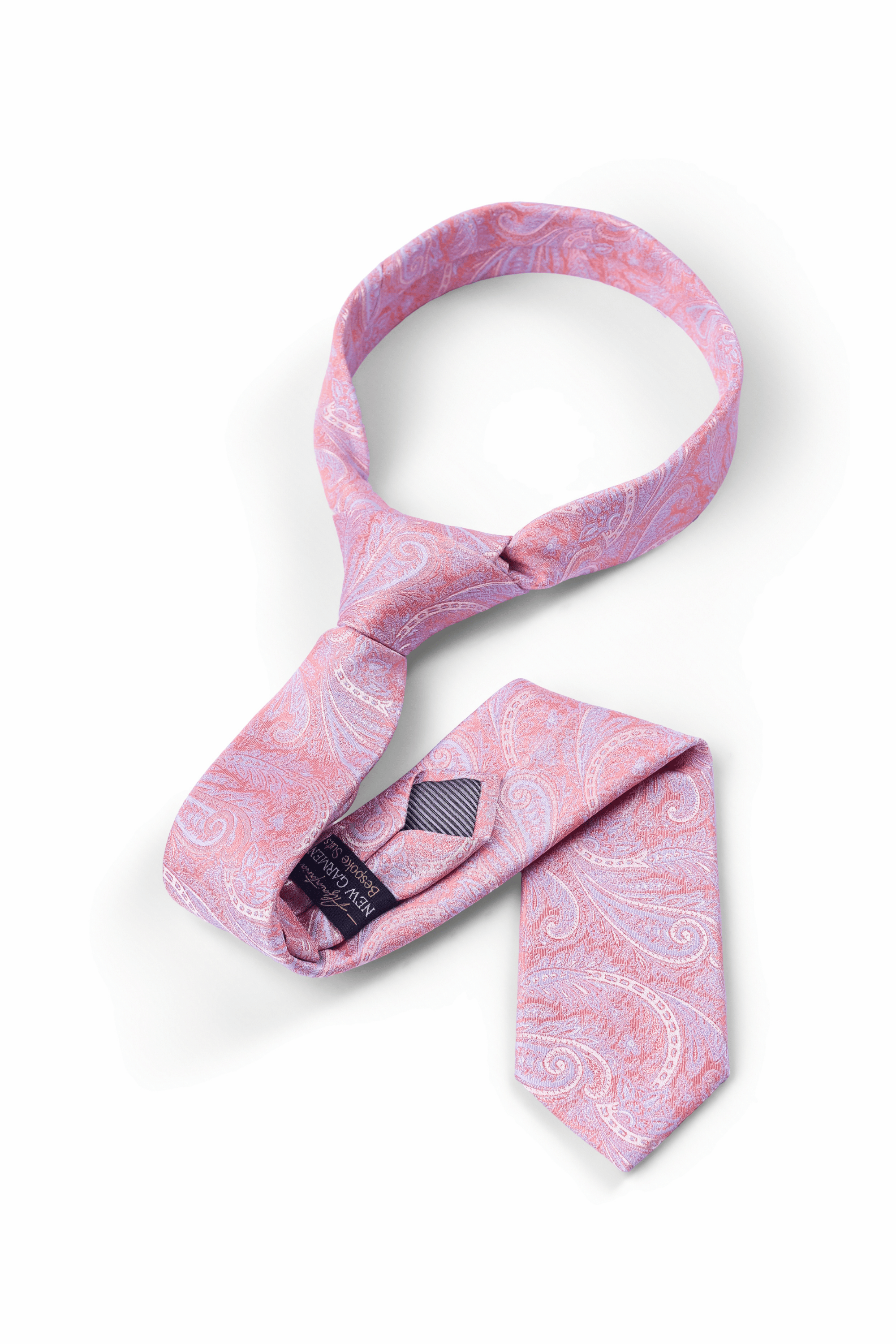 Gravata Paisley Coral & Lilás